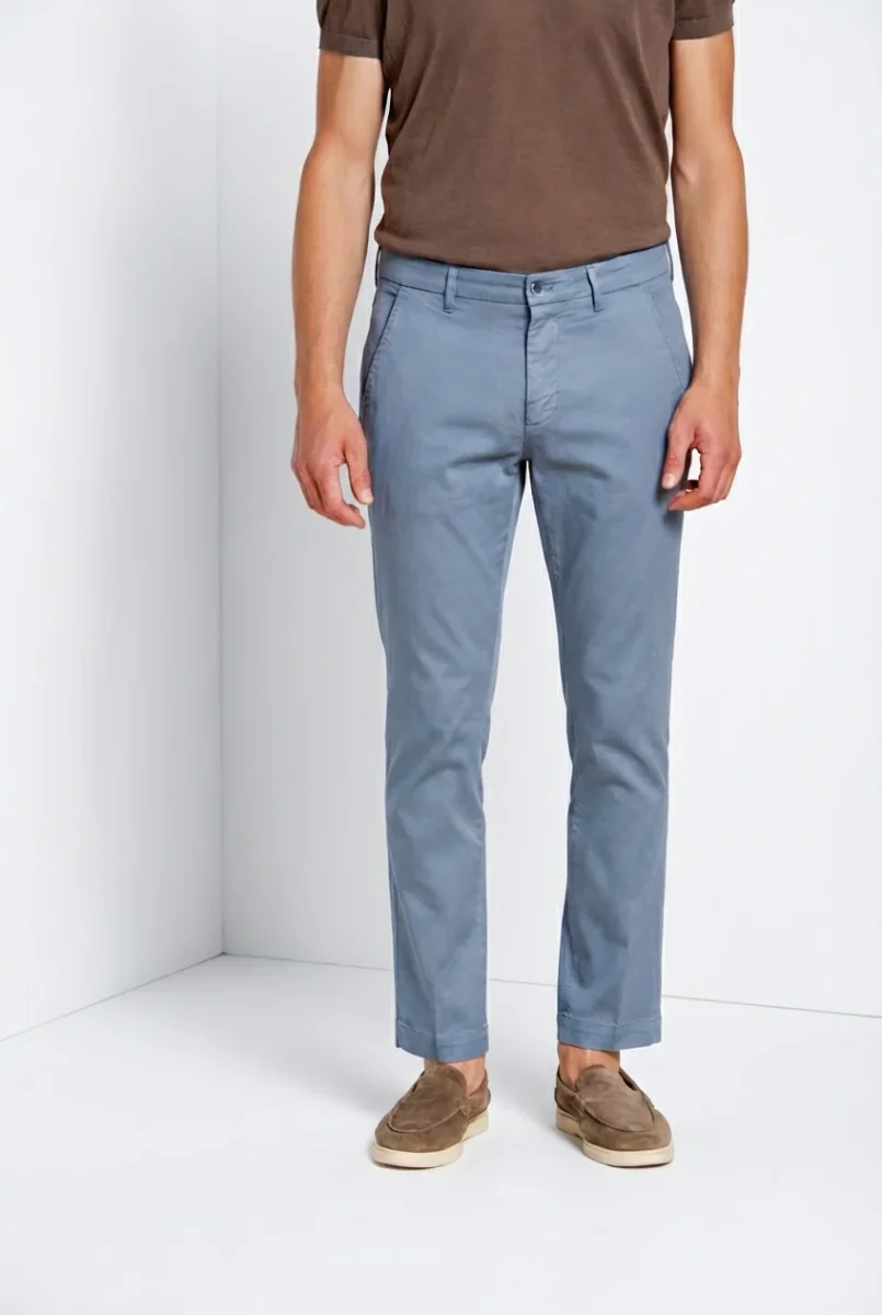 Torino Flex pantalone chino uomo in gabardina stretch slim fit ①