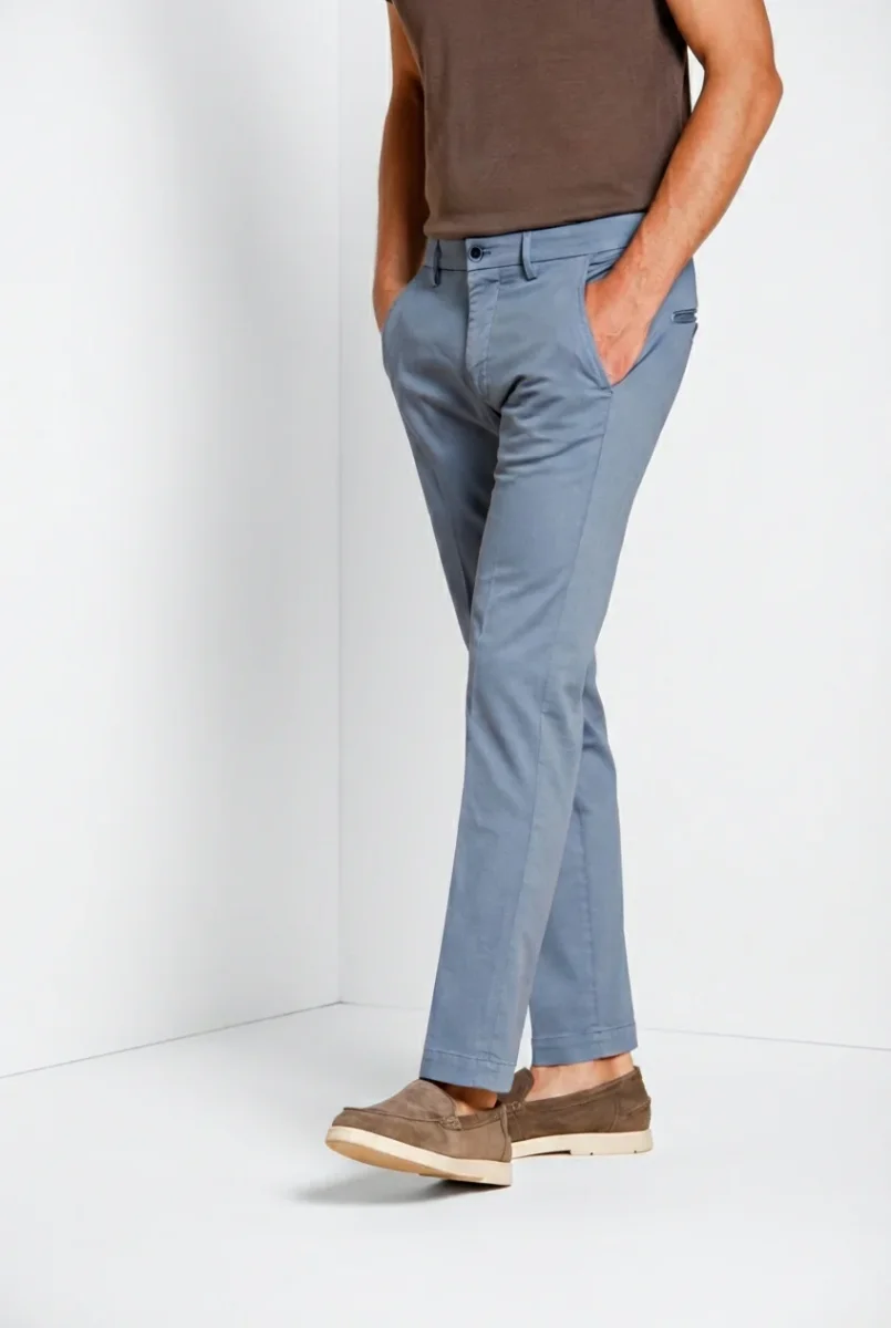 Torino Flex pantalone chino uomo in gabardina stretch slim fit ① – Image 4