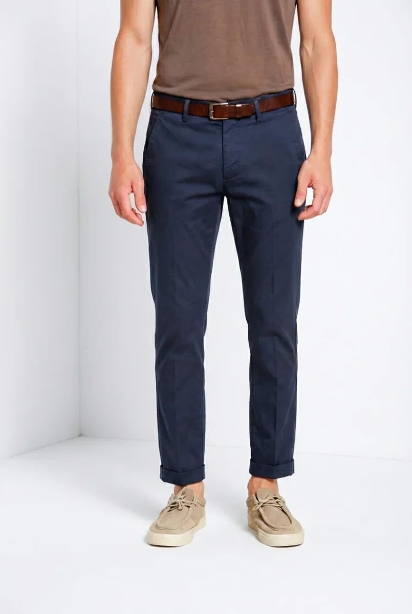 Torino Flex pantalone chino uomo in gabardina stretch slim fit ① – Image 2