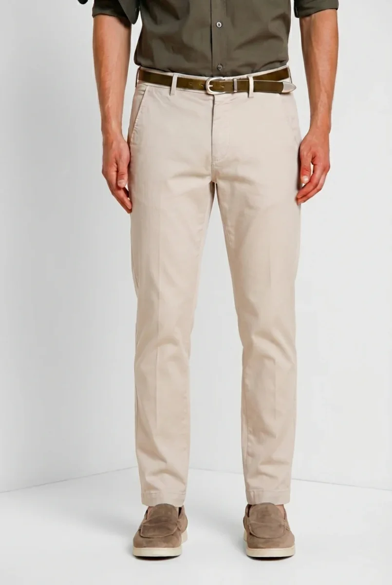 Torino Flex pantalone chino uomo in gabardina stretch slim fit ① – Image 2