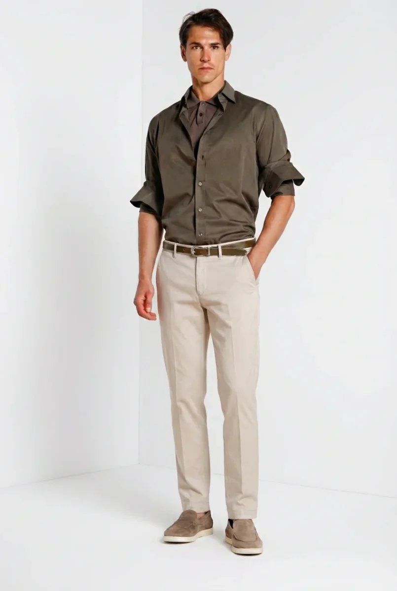 Torino Flex pantalone chino uomo in gabardina stretch slim fit ① – Image 6