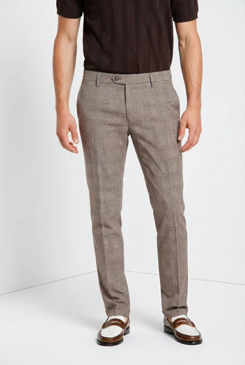 Torino City pantalone chino uomo stampa galles slim fit – Image 3