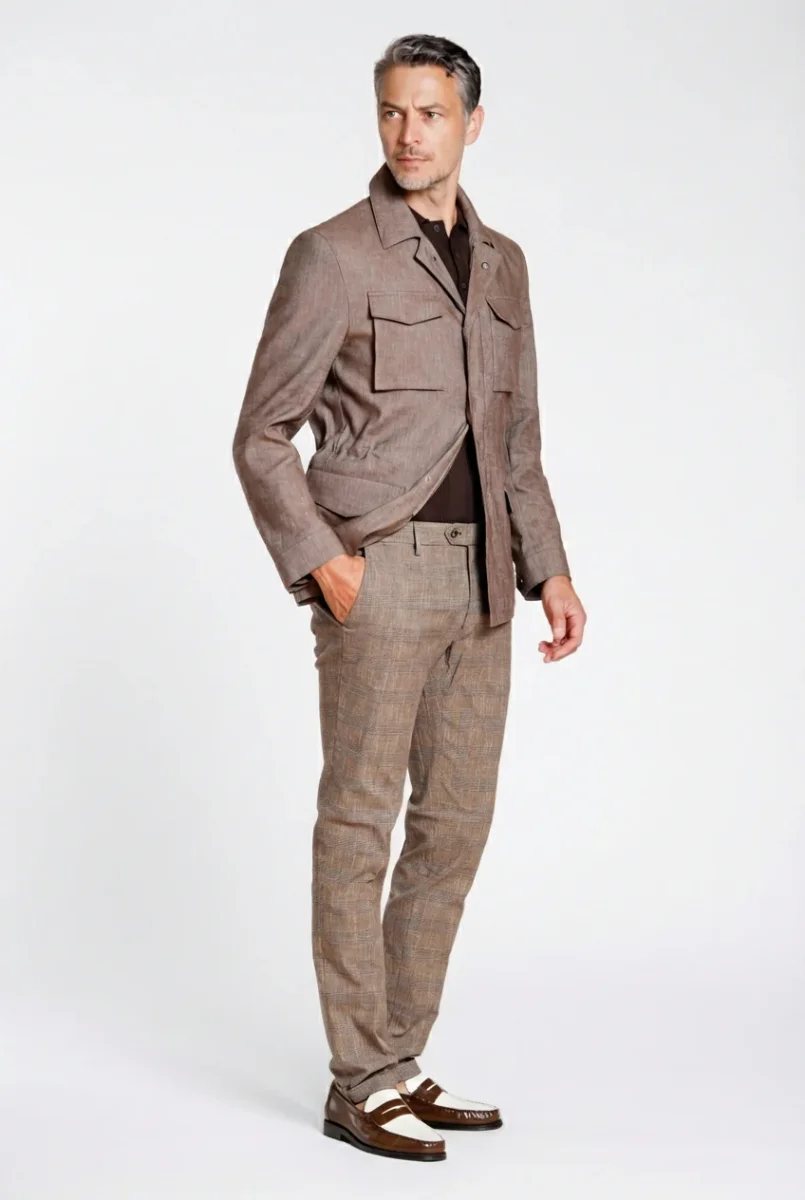 Torino City pantalone chino uomo stampa galles slim fit – Image 8