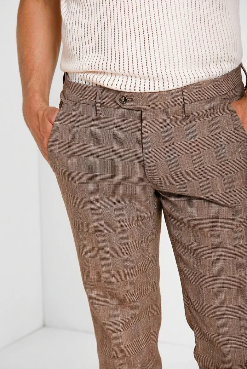 Torino City pantalone chino uomo stampa galles slim fit – Image 5