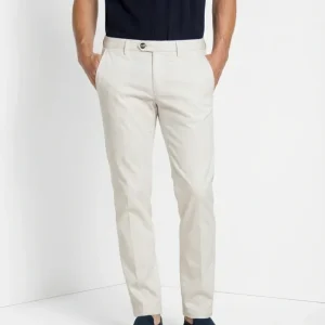 Torino City pantalone chino uomo in raso di cotone e seta slim fit