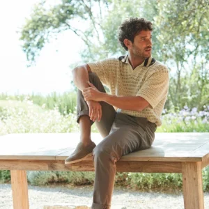 Boston pantalone chino uomo in resca tinto filo stretch relaxed fit