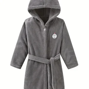 Peignoir de Bain Enfant Chaud Couleur Unie