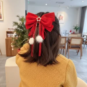 Accessoires Cheveux Fillette Rouge | Grand Nœud Velours