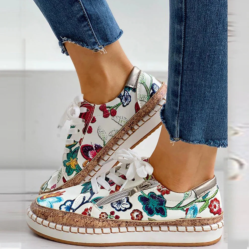 Baskets à fleurs tendance pour femmes | Confort