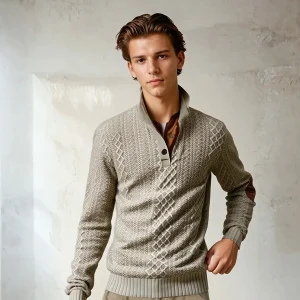 Villareal | Chandail boutonné pour hommes | Chaud