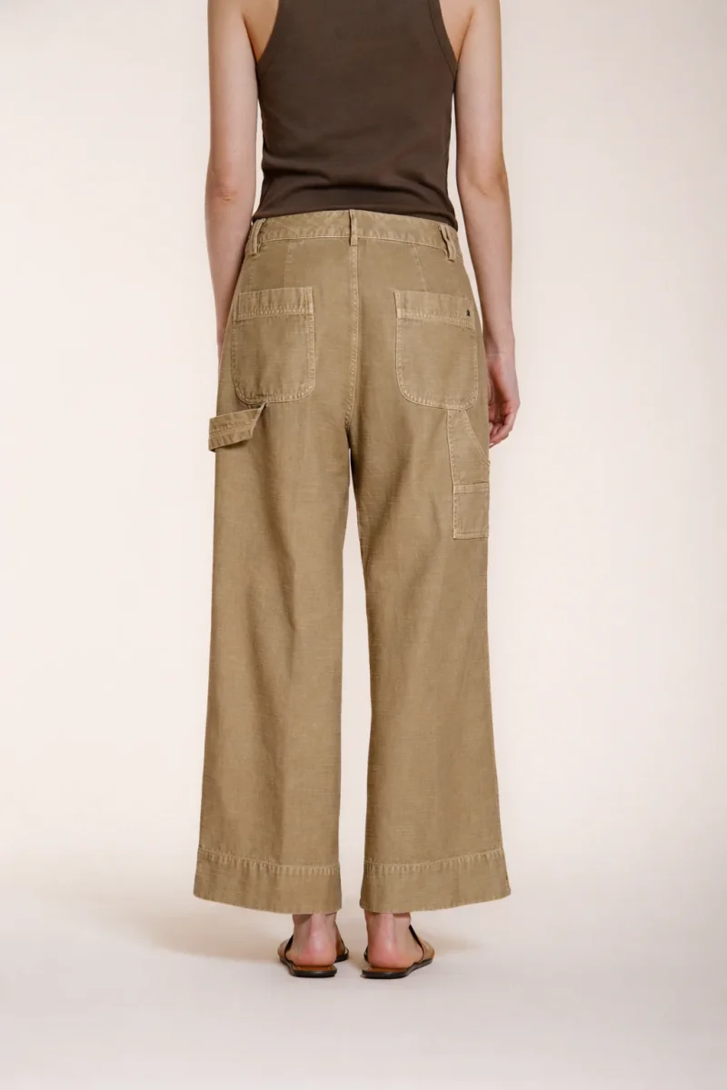Dallas Wide pantalone cargo donna in cotone fiammato straight fit – Image 7