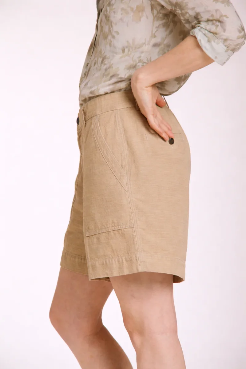 Dallas bermuda cargo donna in cotone fiammato relaxed fit – Image 4