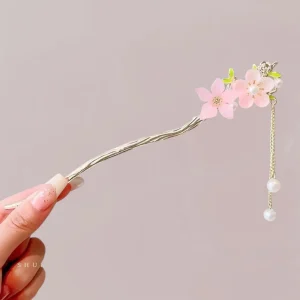 Peigne Kimono Femme | Sakura Rosé et Perles de Printemps