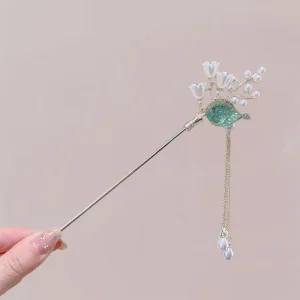 Ornement Kimono Femme – Éclosion Blanche & Émeraude