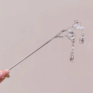 Bijou Cheveux Kimono Femme | Argent Ciselé et Fleurs de Perles