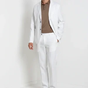 Da Vinci blazer uomo in twill di lino e cotone