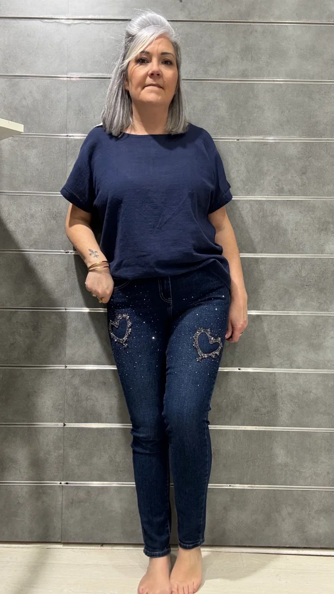 Jeans strass coeur "Maria" – Image 3
