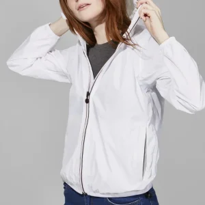 Veste de pluie imperméable zippée Femme en Blanc