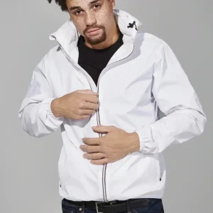 Veste de pluie imperméable zippée Homme en Blanc