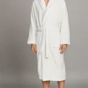 Peignoir Homme Polaire de Bain Blanc