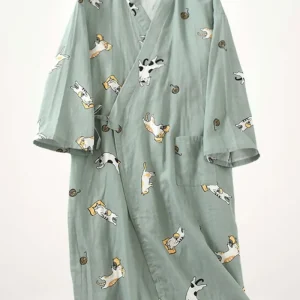 Peignoir Kimono Homme | Style Décontracté En Coton