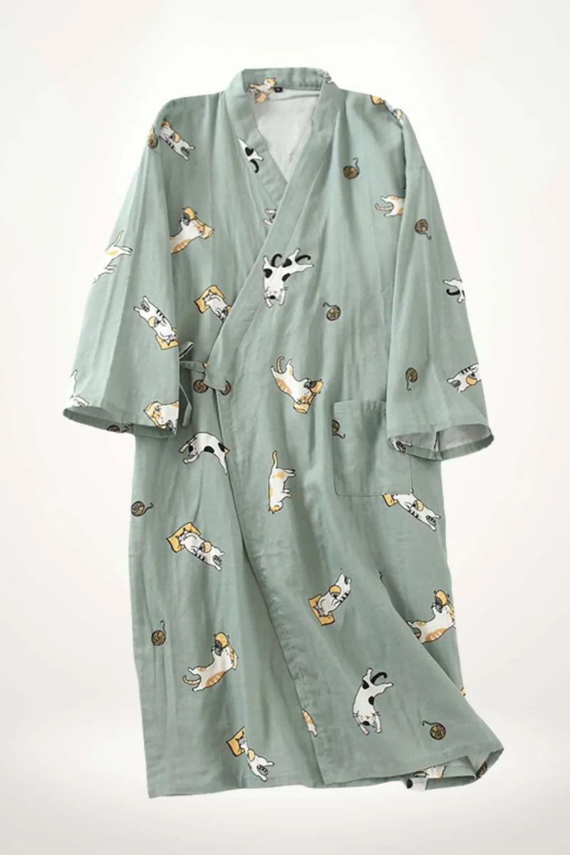 Peignoir Kimono Homme | Style Décontracté En Coton