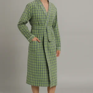 Peignoir de Bain Vert À Carreaux
