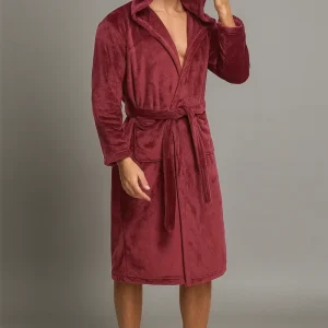 Peignoir Chaud À Capuche Polaire