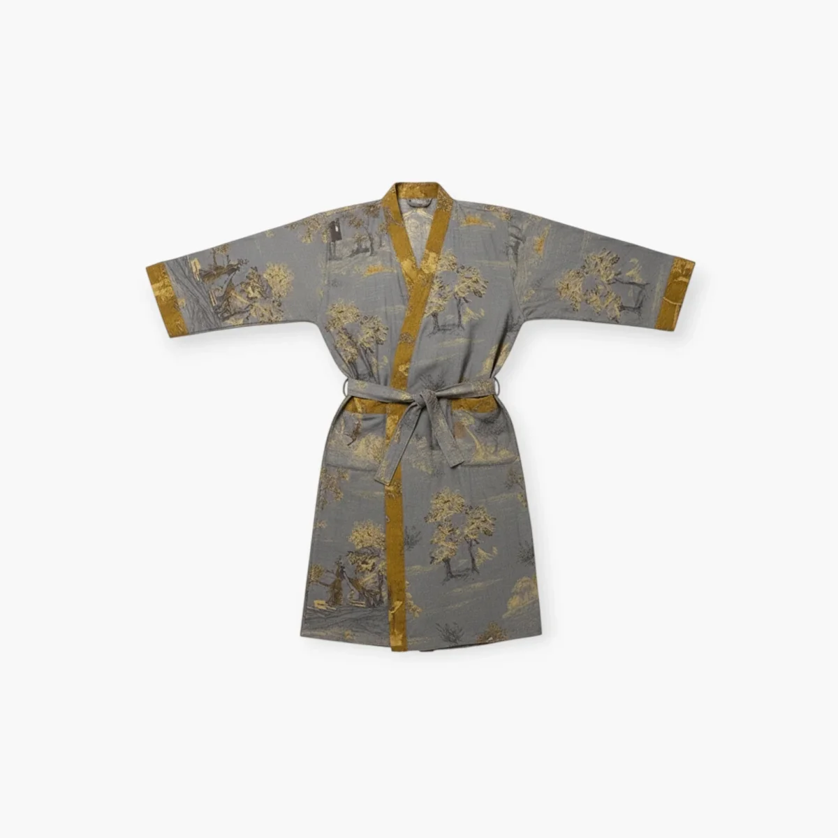 Peignoir kimono gris homme - Momiji – Image 9