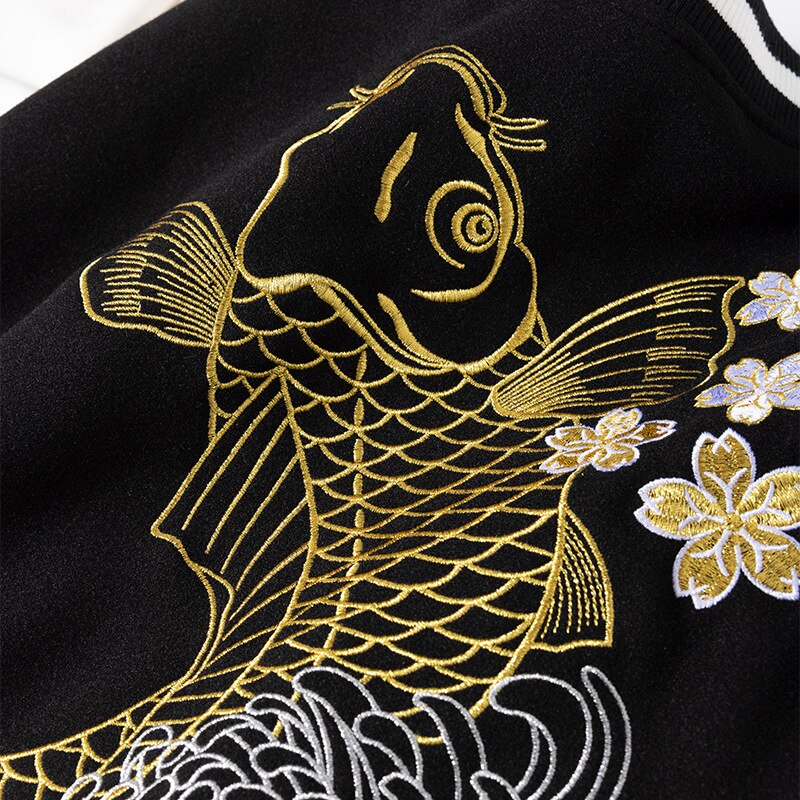 Veste Bomber Carpe Koi Brodé – Image 7