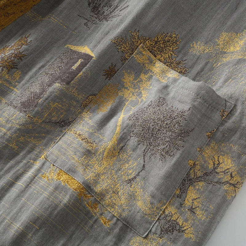 Peignoir kimono gris homme - Momiji – Image 7