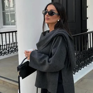 Veste drapée pour femme | Chaude