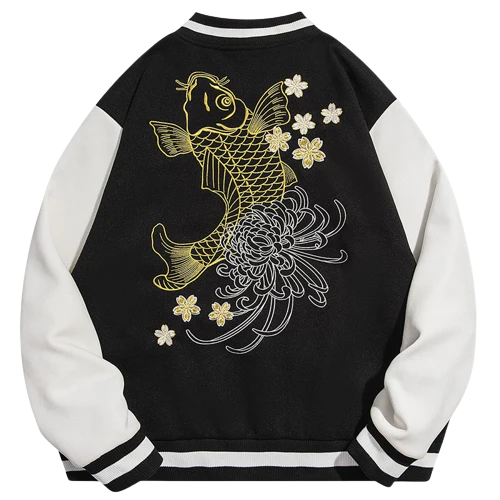 Veste Bomber Carpe Koi Brodé – Image 2