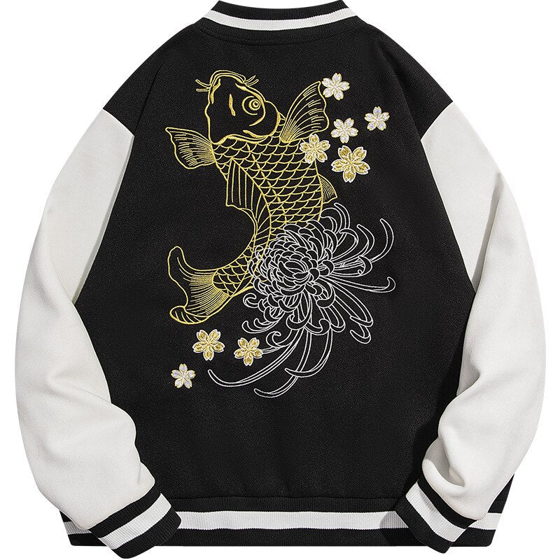 Veste Bomber Carpe Koi Brodé – Image 6