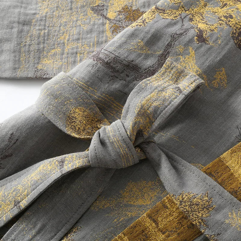 Peignoir kimono gris homme - Momiji – Image 5