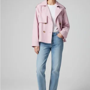 Trench court rose clair Femme