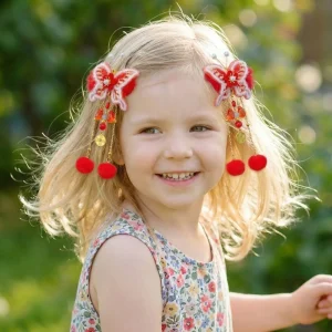 Accessoires Cheveux Fille Rouge | Papillon & Perles