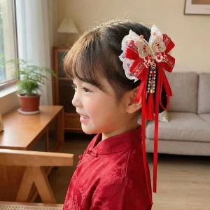 Accessoires Pour Cheveux Fillette Rouge | Papillon Satiné