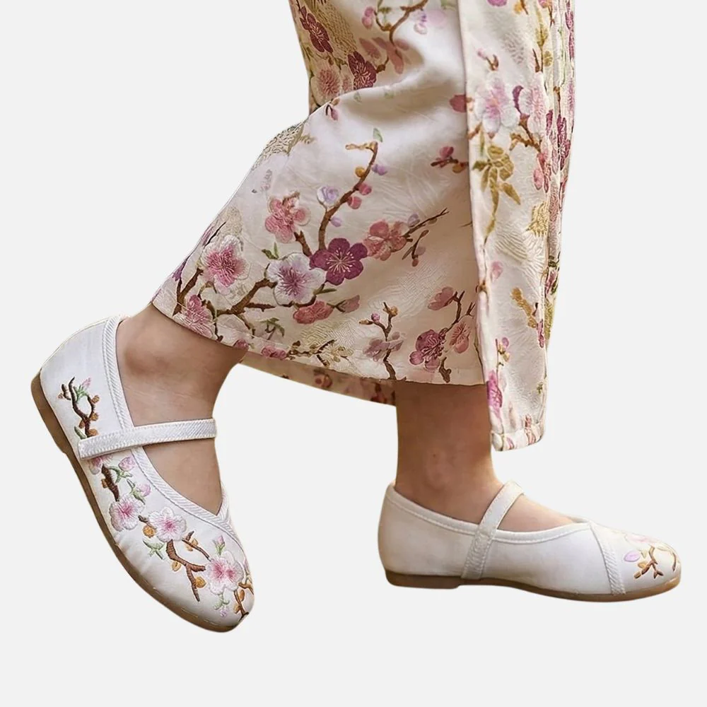 Ballerine Blanche Fille | Fleur de Cerisier Élégance Japonaise – Image 5