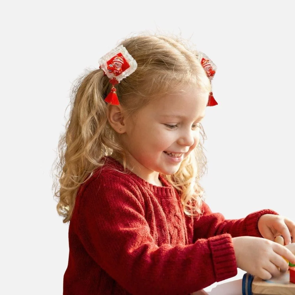 Barrette Cheveux Fille Rouge | Motifs Chinois Traditionnels – Image 4
