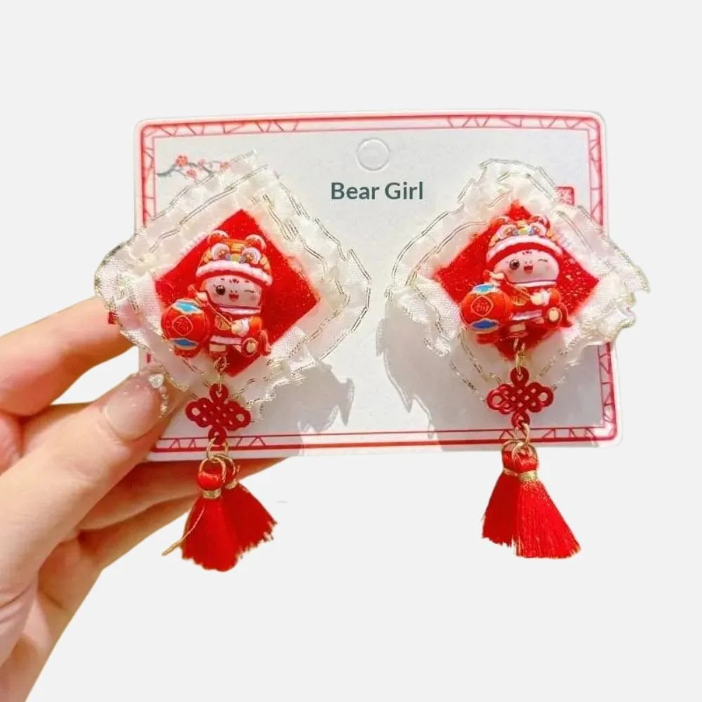 Barrette Cheveux Fille Rouge | Motifs Chinois Traditionnels – Image 3