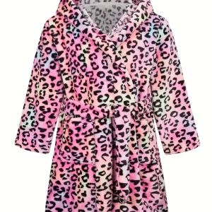 Peignoir de Bain Enfant Polaire Rose pour Fille