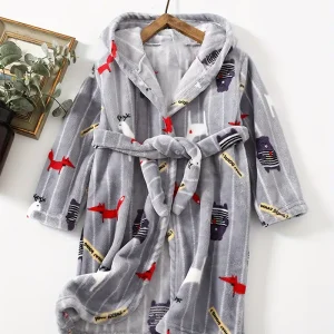 Peignoir de Bain Enfant Éponge avec Motifs D'animaux