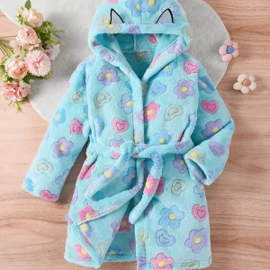 Peignoir de Bain Enfant Éponge á Motif Floral