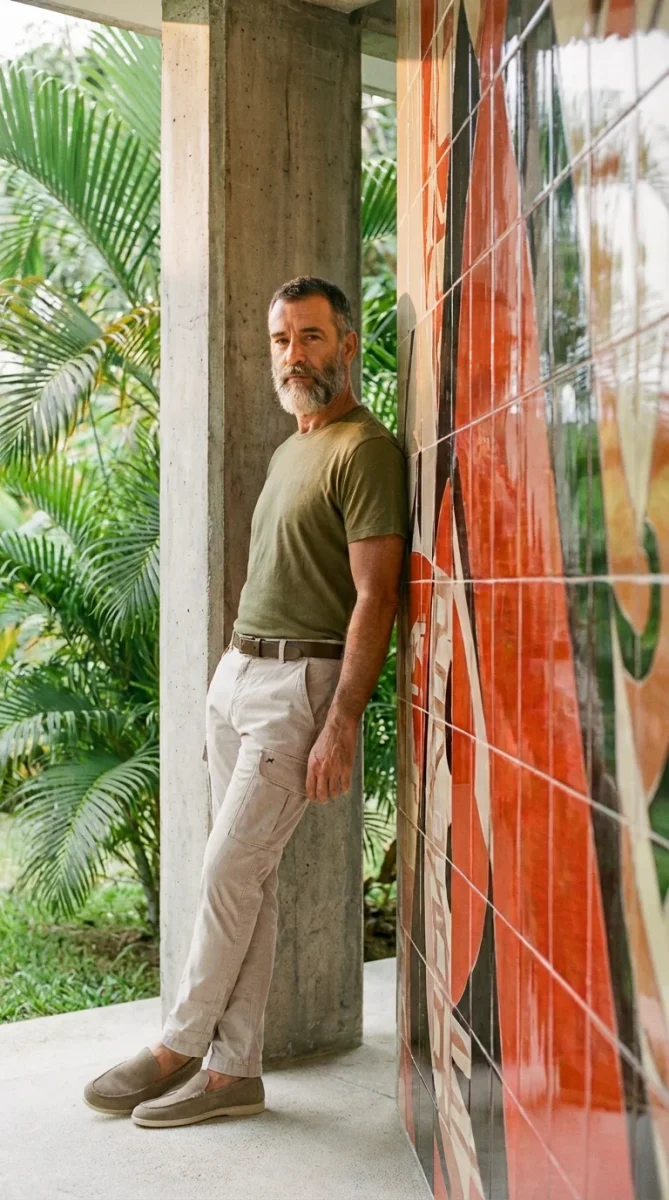 Chile pantalone cargo uomo in raso stretch extra slim fit ① – Image 2