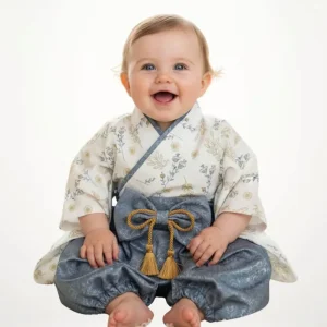 Kimono Bébé Garçon Bleu Acier | Élégance Japonaise