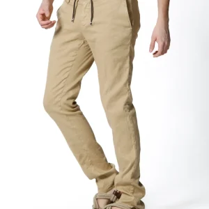 Milano Jogger pantalone uomo chino jogger in lino e cotone extra slim fit