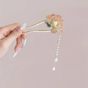 Épingle Cheveux Kimono Femme | Fleur Dorée Impériale