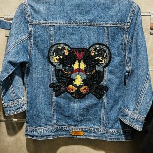 Veste en jeans custom "Panthère"